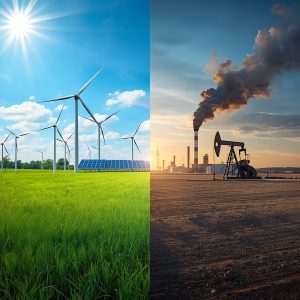 Green Energy vs Fossil Fuels